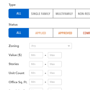 Example of report filters